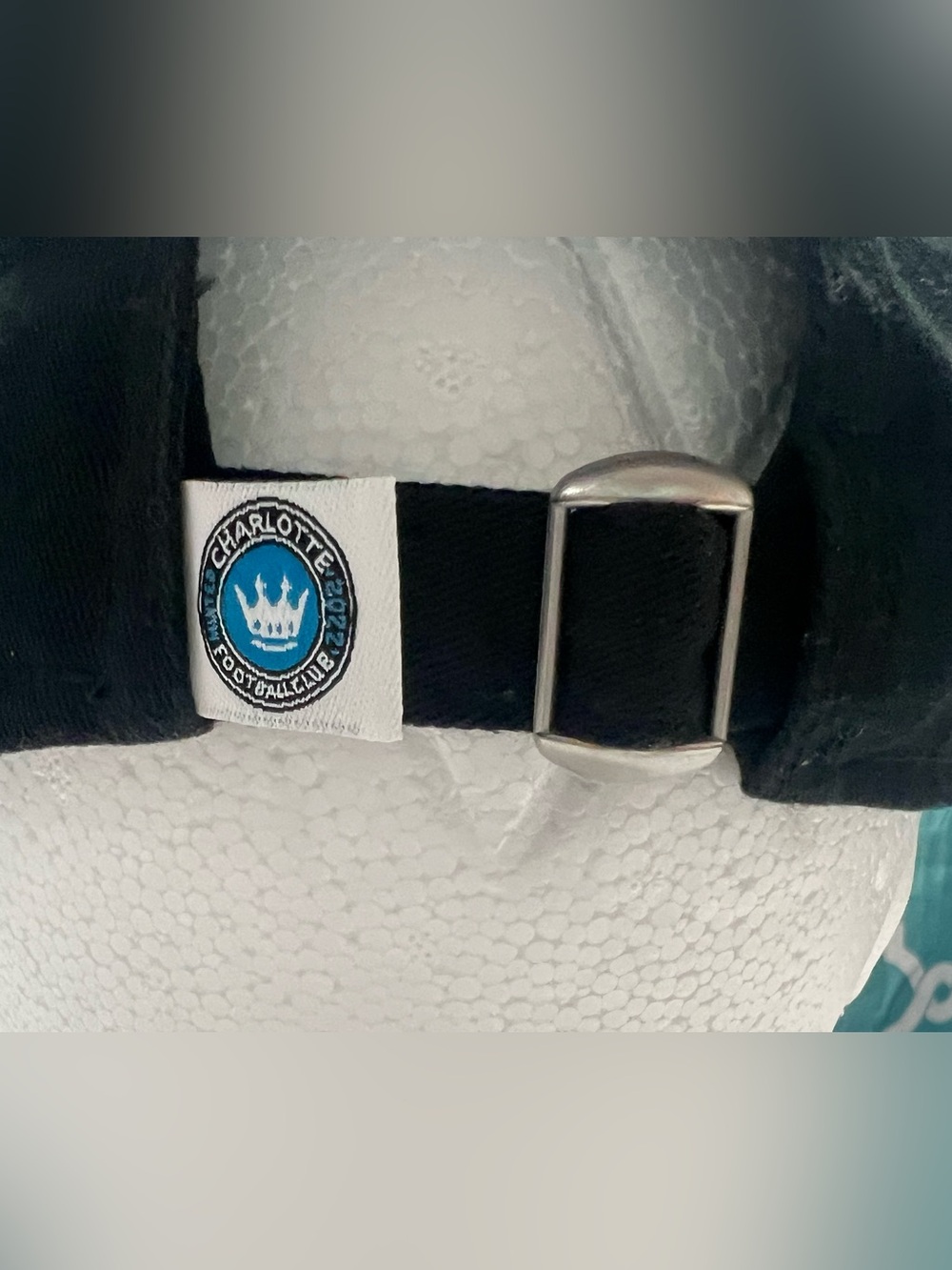 New Era Charlotte Football Club Black Hat with Teal and White Logo - Picture 6 of 13
